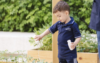 kid playing at park in blossom nursery