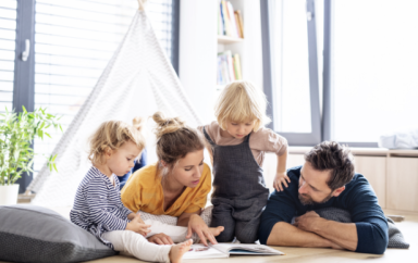 parents reading to their children