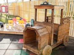 Wooden truck in playground